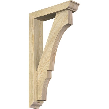 Ekena Millwork Balboa Traditional Rough Sawn Bracket w/ Offset Brace, Douglas Fir, 4"W x 16"D x 28"H BKT0402X16X28BOA01RDF